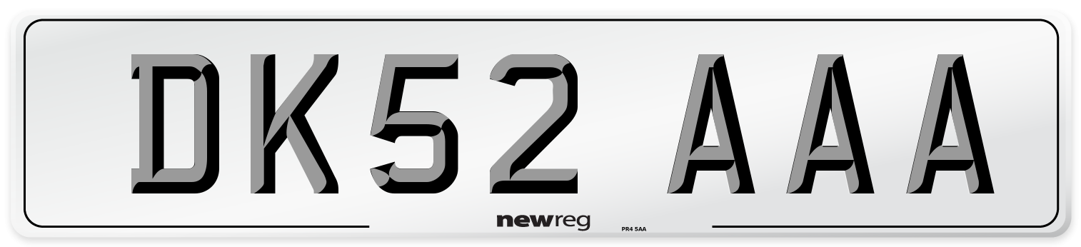 DK52 AAA Number Plate from New Reg